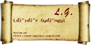 Lázár Gyöngyi névjegykártya